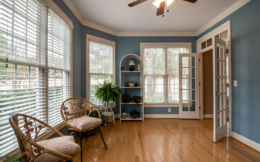 french doors into open concept living spaces
